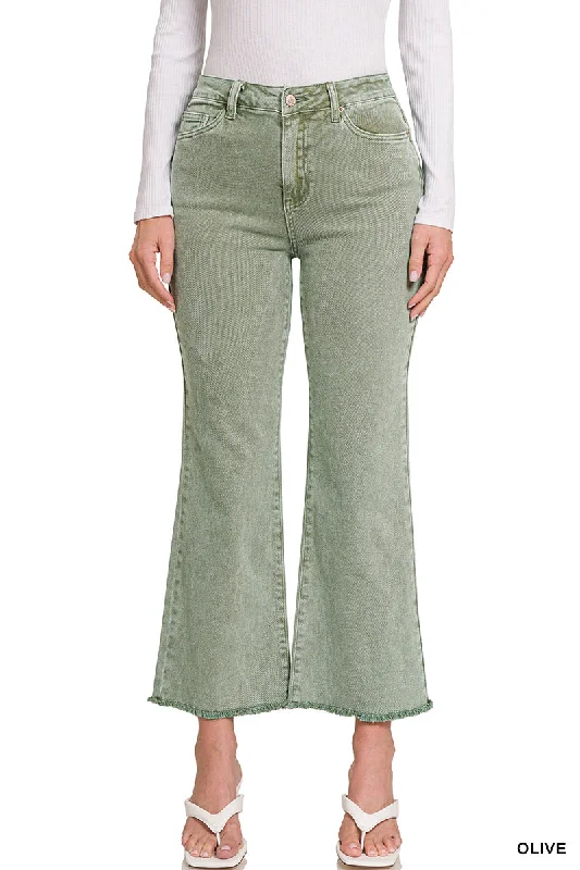Olive High Waist Bootcut Pants Slim-Fit Leggings