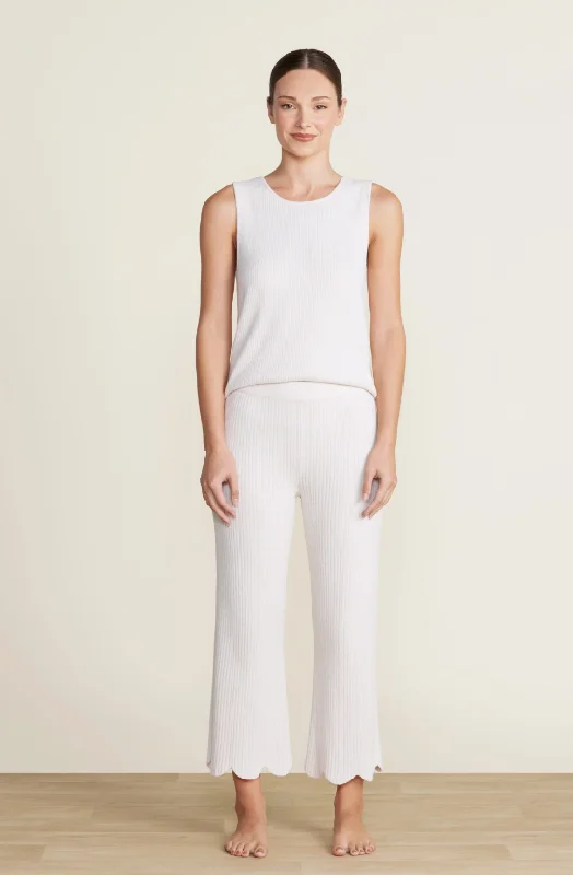 CozyChic Ultra Lite Scallop Cropped Pant (Sand Dune) Elegant Palazzo Trousers