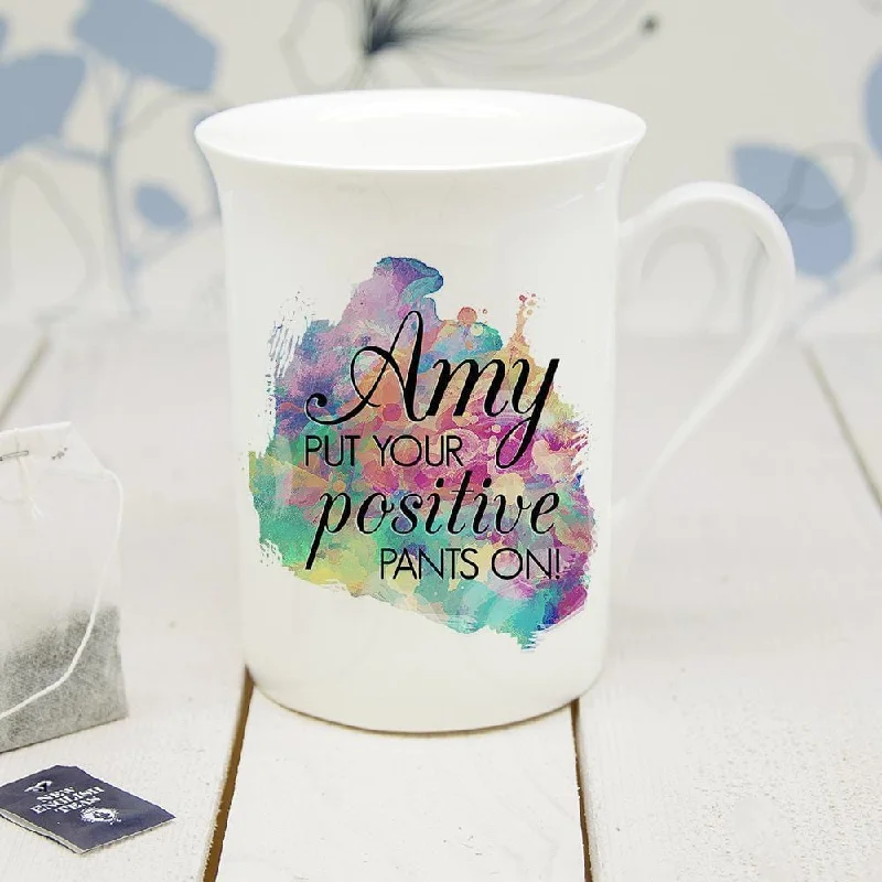Personalized Coffee Mugs Positive Pants Bone China Mug Trendy Palazzo Pants