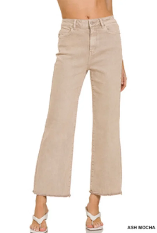 Ash Mocha High Waist Bootcut Pants Soft Wool Pants
