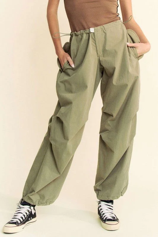 Davi & Dani Drawstring Baggy Pants with Pockets Soft Cotton Pants