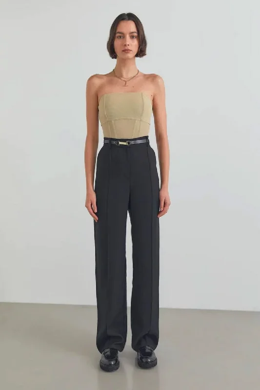 BRAMWELL PANT-BLACK Stylish Paperbag Waist Pants