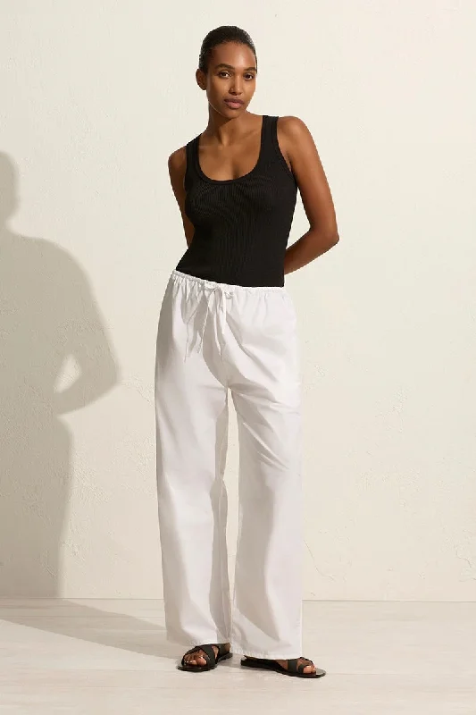 DRAWCORD PANT-WHITE Casual Track Pants