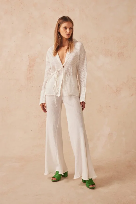 NOVO FLARE PANT-BRASILE PANNA Relaxed Linen Pants