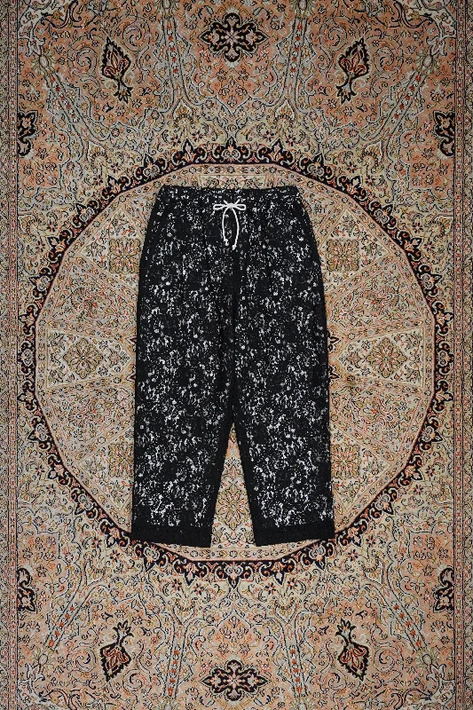 LACE EASY F/L PANTS(BLACK) Chic Wool Trousers