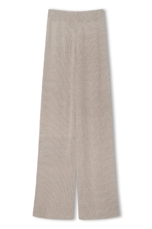 Knit Rib Pant - Husk Cozy Fitted Pants