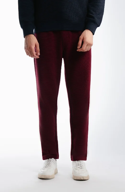 Ottoman Joggers Pants - Burgundy Classic Flared Pants