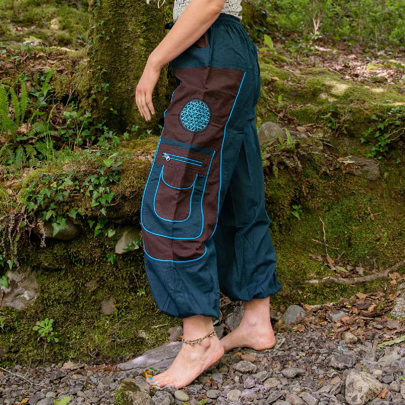 Flower of Life Hippie Pants Warm Wool Trousers