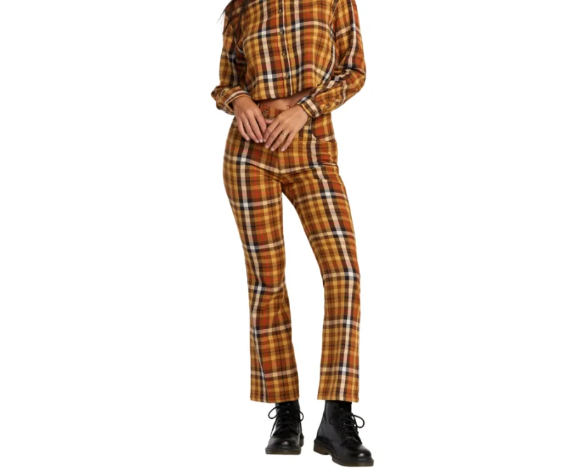 Kennedy Plaid Pant Relaxed High-Waist Trousers