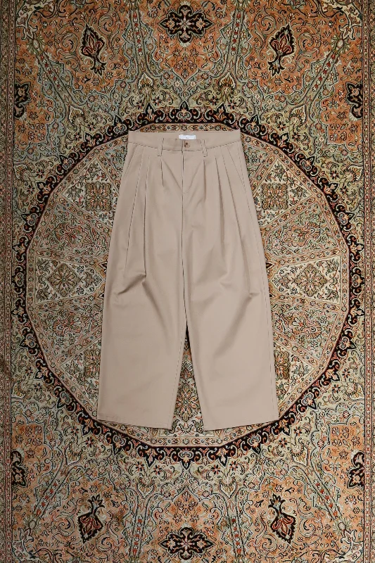 3TUCK CHINO PANTS (BEIGE) Cozy Full-Length Pants
