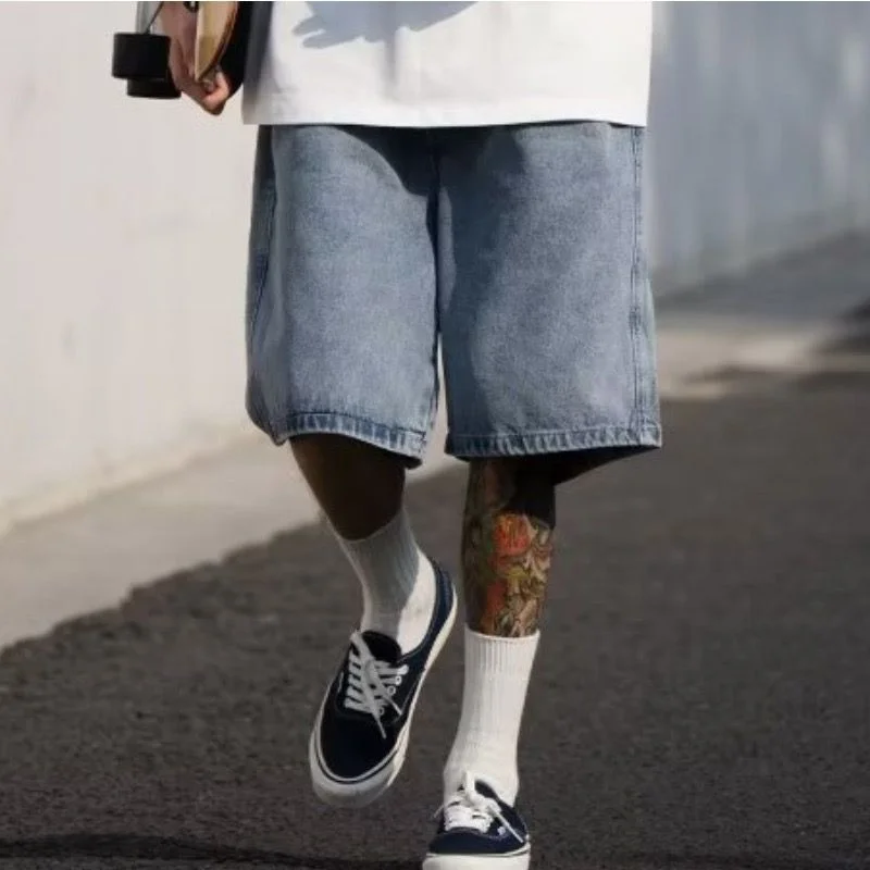 Denim Shorts Men's Summer Fashion Brand Ins High Street Fifth Pants Loose Outer Wear Breeches Design Sense Niche Middle Pants Comfortable Jogger Trousers