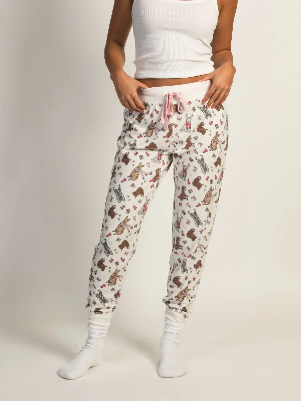 HARLOW AVA LOUNGE PANTS - OFF WHT Comfortable Jogger Trousers