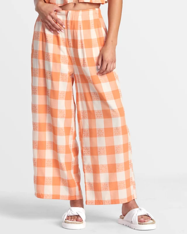 Callum Printed Wide Leg Pants - Copper Tan Formal Slim Pants