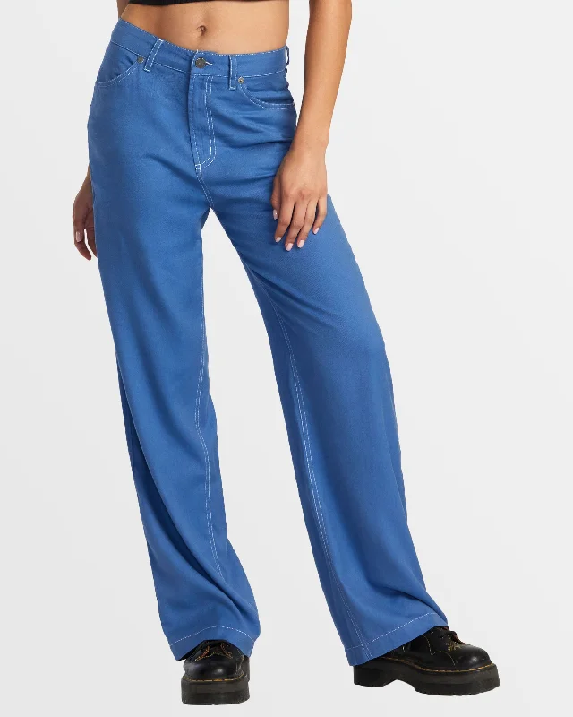Coco Pants - Federal Blue Elegant Silk Pants