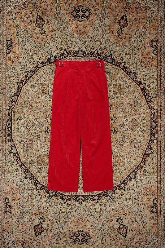 CORDUROY GURKHA PANTS (RED) Modern Skinny Pants