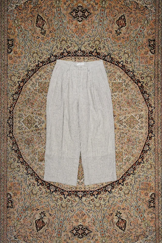 SILK LINEN 3TUCK PANTS Formal Slim Pants