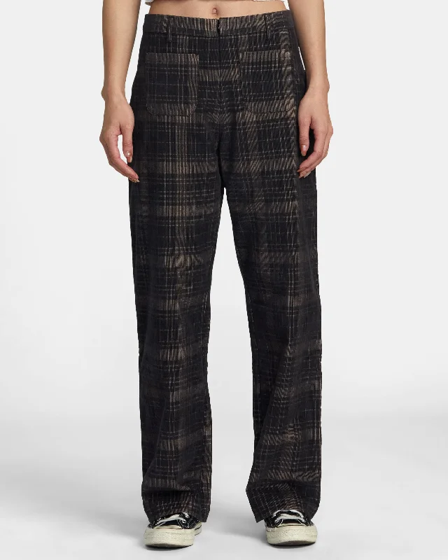 Nova Straight Fit Pants - Rvca Black Stylish Paperbag Waist Pants