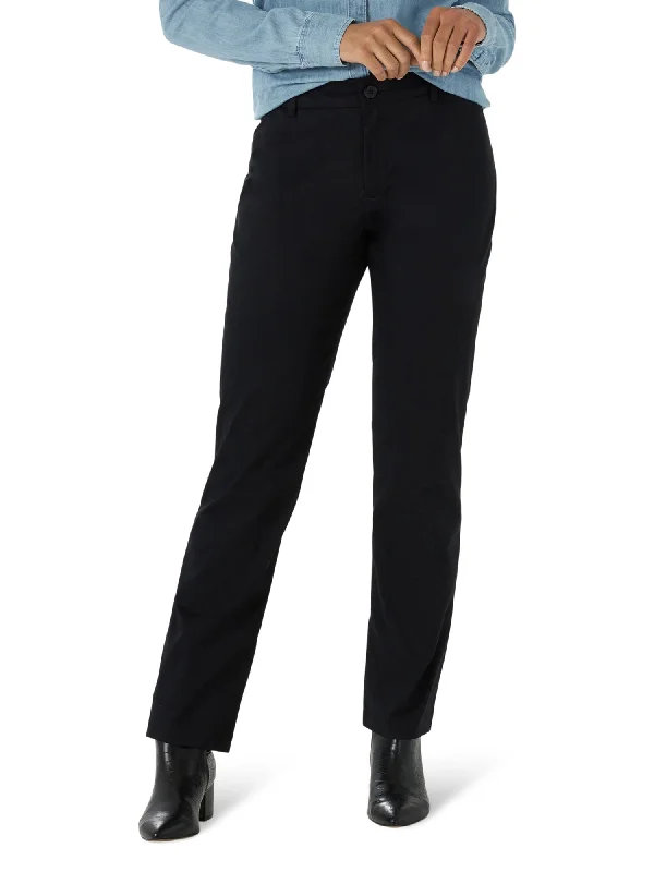 Lee Women’s Straight Leg Wrinkle Resist Stretch Pant Chic Black Leggings