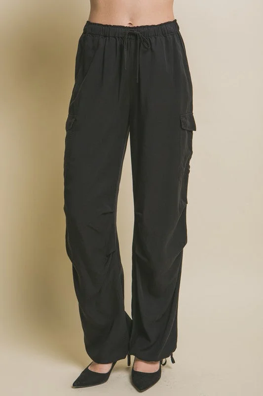 Black Cargo Pants Fashionable Tapered Leg Pants