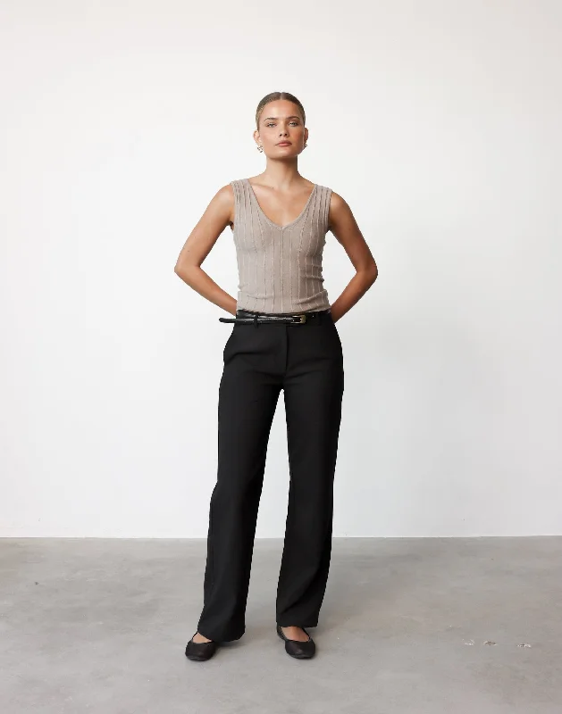 Terese Pants (Black) Comfortable Pleated Pants