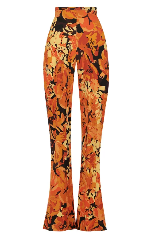 Santos Silk Bias Cut Pant - Tangerine Casual Lounge Pants