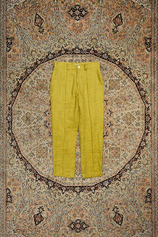 S.LINEN PIN TUCK PANTS (YELLOW) Casual Drawstring Pants