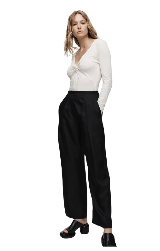 Galina Pant - Black Soft Wool Pants