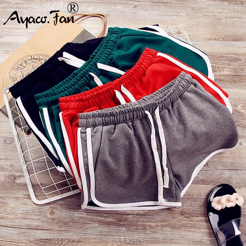 Sports Shorts Summer 2019 New Elastic Drawstring Patchwork Soft Women Shorts for Girls Female Lady Casual Slim Hot Short Pants Elegant Dress Pants