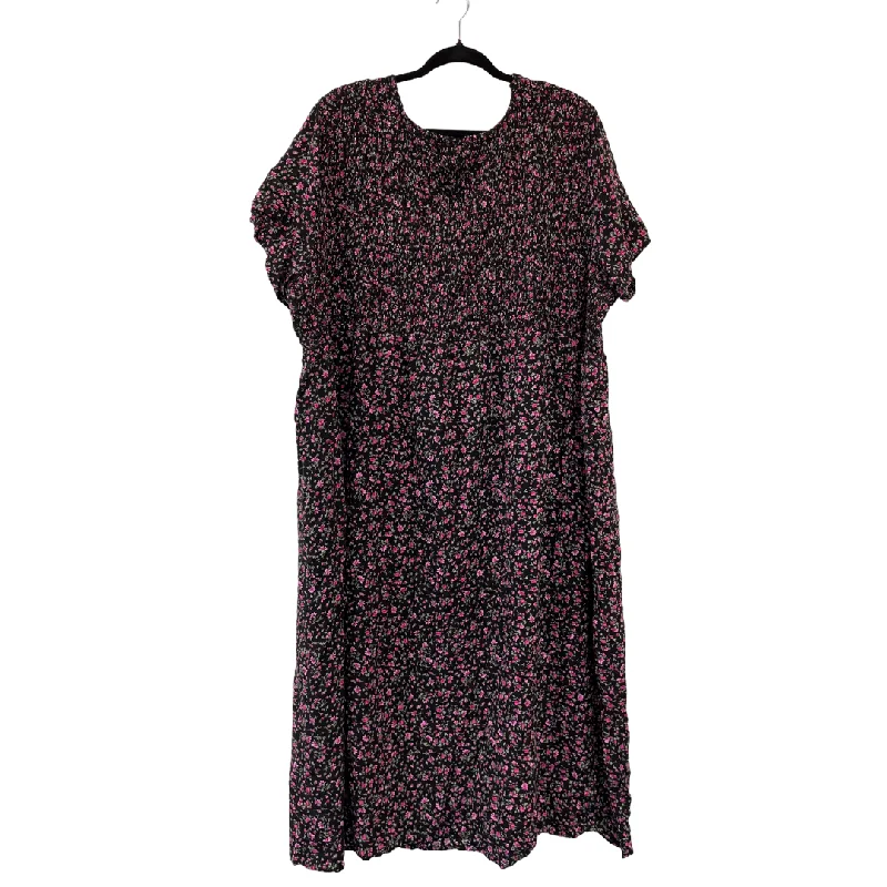 90s floral print maxi dress - US 24/26 Cozy Ribbed Maxi Dress