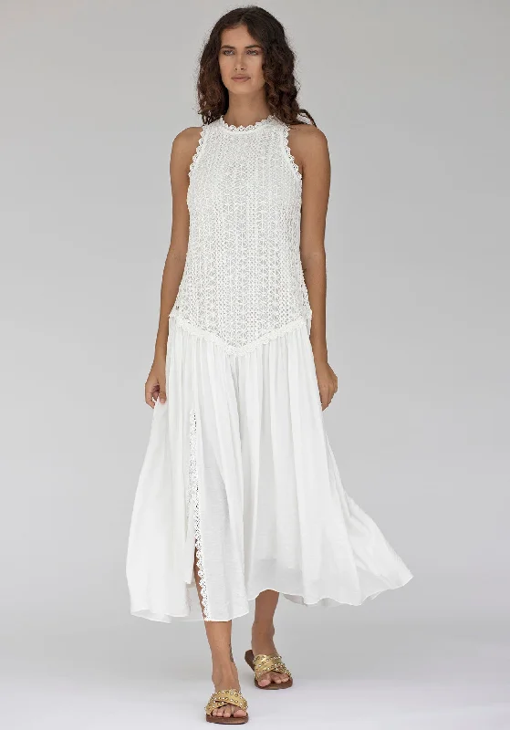 Augustine Lace Bodice Maxi Dress Fashionable Chiffon Tiered Maxi Dress