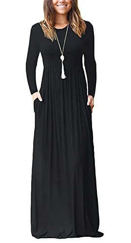 AUSELILY Women Long Sleeve Loose Plain Plus Size Maxi Dresses Casual Long Dresses with Pockets Stylish Button-Up Maxi Dress AUSELILY Women Long Sleeve Loose Plain Plus Size Maxi Dresses Casual Long Dresses with Pockets Stylish Button-Up Maxi Dress