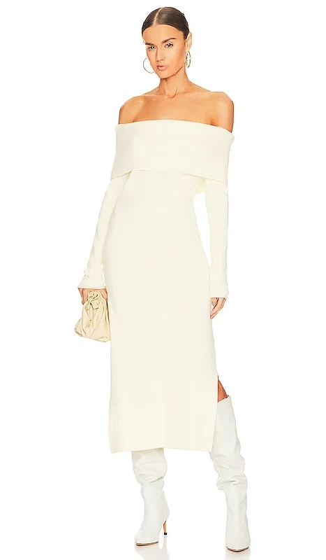 Callahan Marie Maxi Dress in Cream Elegant Silk Maxi Dress