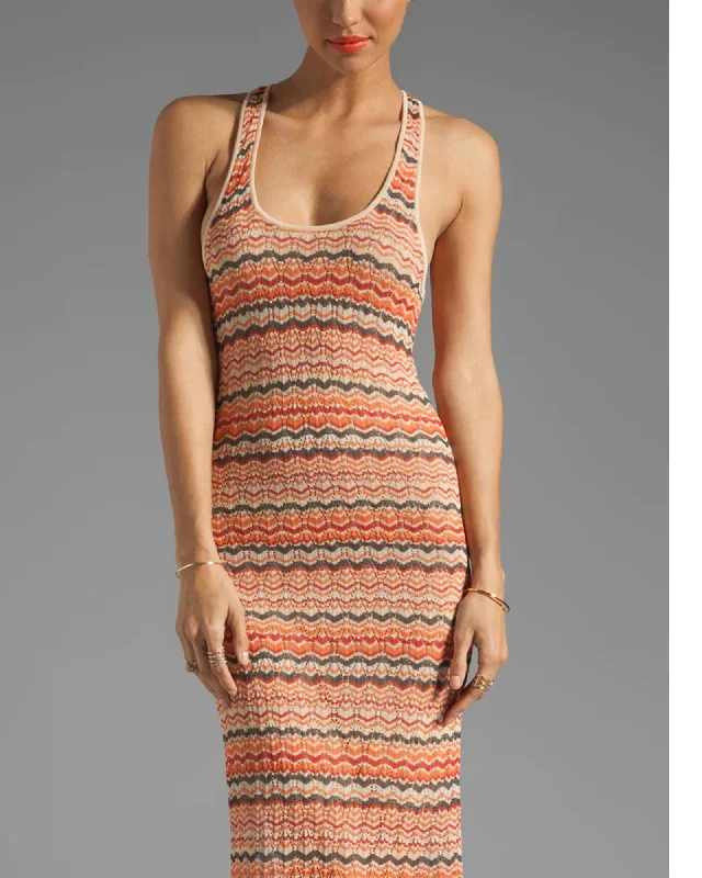 Chevron Stripe Maxi Dress Stylish Button-Up Maxi Dress