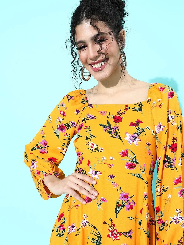 Berrylush Women Yellow Floral Cuffed Sleeve Thigh-Slit Maxi Dress Chic Button-Up Maxi Dress Berrylush Women Yellow Floral Cuffed Sleeve Thigh-Slit Maxi Dress Chic Button-Up Maxi Dress