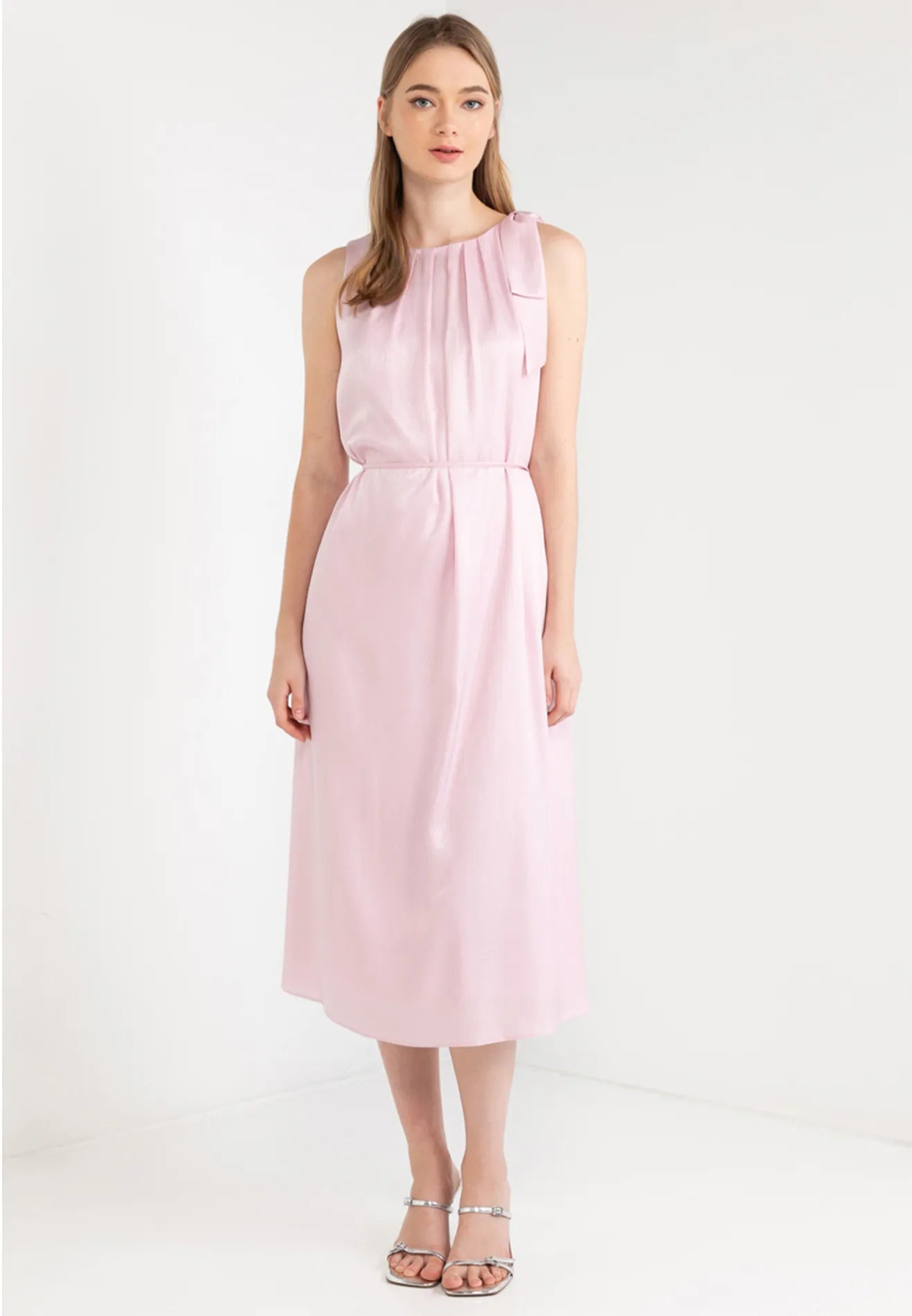 Ribbon Tie Sleeveless Maxi Dress Trendy Maxi Dress with Straps