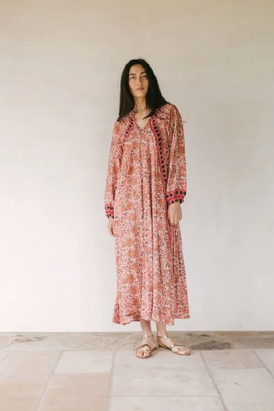 "Fiore Maxi Dress" in Dahlia Pink Fashionable Asymmetrical Maxi Dress