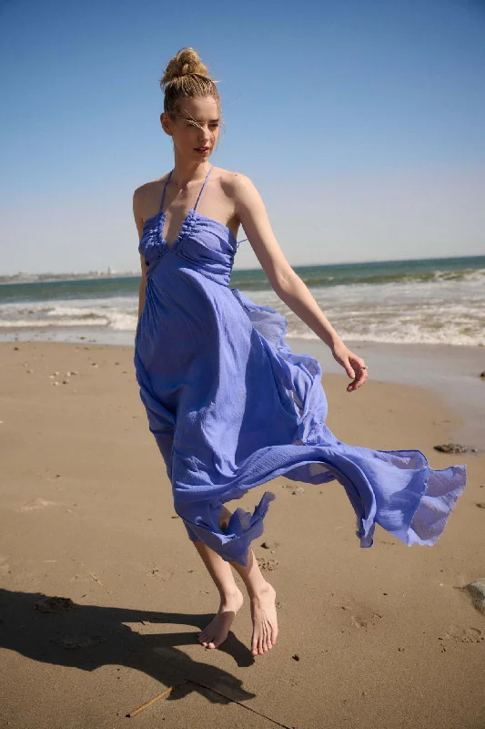 Floating on Air Layered Gauze Halter Maxi Dress Fashionable Layered Maxi Dress