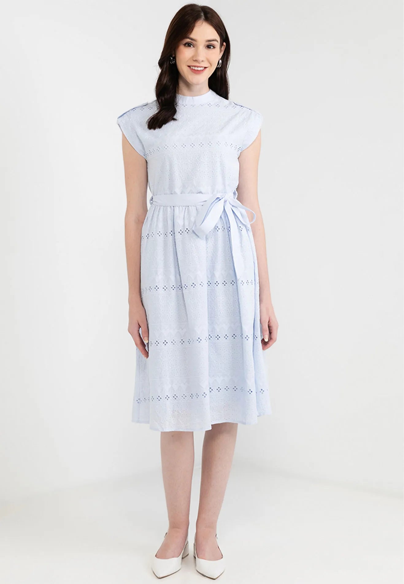 Geometric Print Lace Ribbon Tie Maxi Dress Classic Strapless Maxi Dress