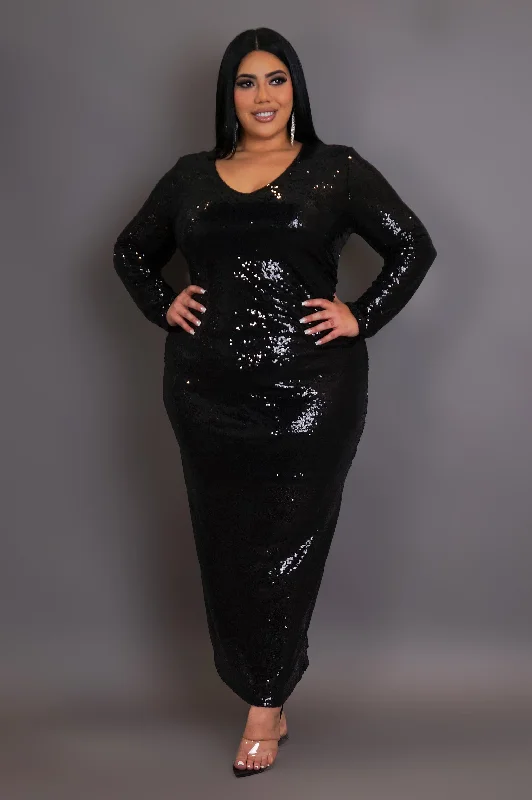 Get To Know Me Maxi Dress- Black Elegant Wraparound Maxi Dress
