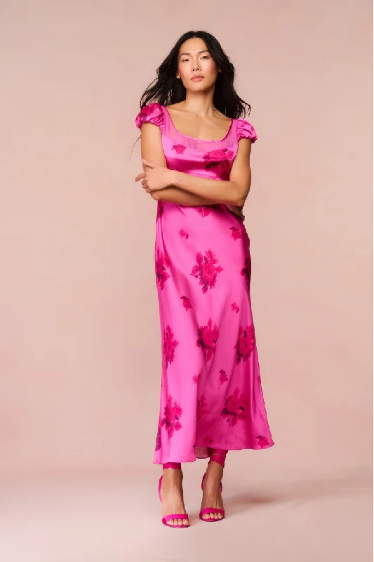 Joelette Floral Satin Maxi Dress Cozy Open-Back Maxi Dress