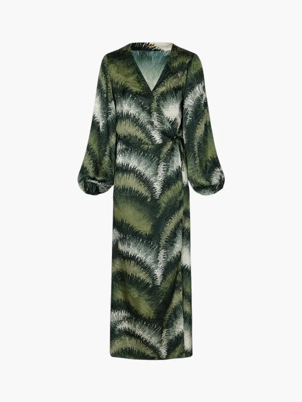 Tertulia Silk Jacquard Maxi Dress | Green Brushed Cozy Knitted Maxi Dress