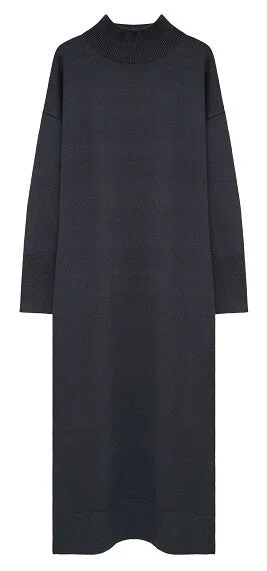 Knit Maxi Dress With Rib Details Elegant Tiered Maxi Dress