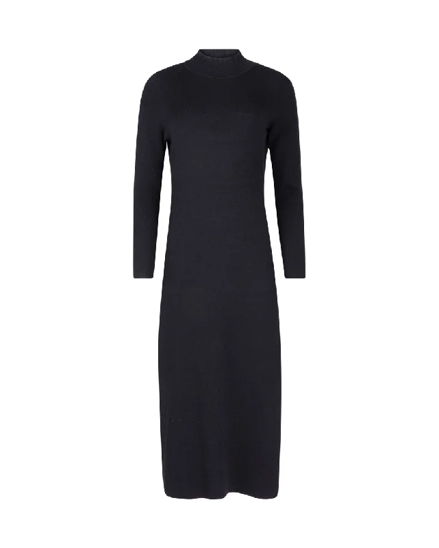 Knit Mock Neck Maxi Dress Fashionable Faux Wrap Maxi Dress