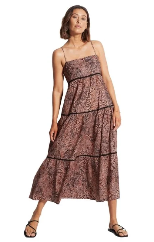 "Ladder" Wild Ones Maxi Dress Cozy Ruffle Sleeve Maxi Dress