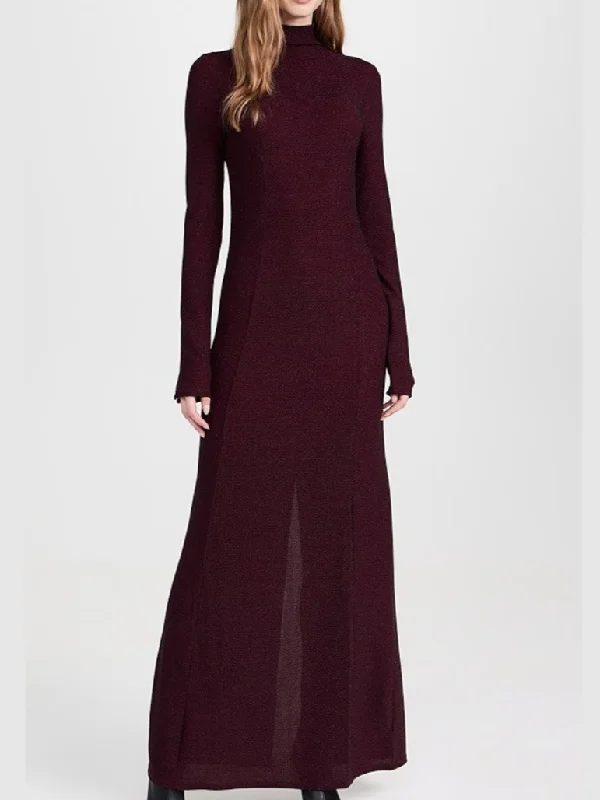 Lilith Turtleneck Maxi Dress Stylish Maxi Dress with Frills