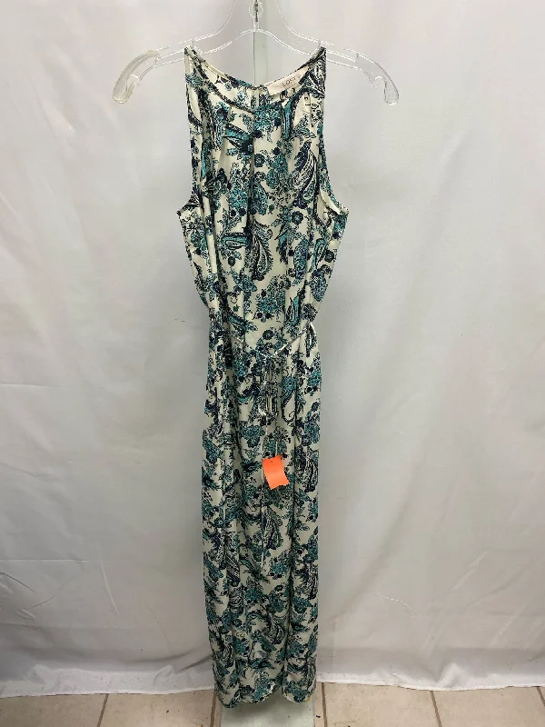 LOFT Size 2 Teal Paisley Maxi Dress Elegant Wraparound Maxi Dress