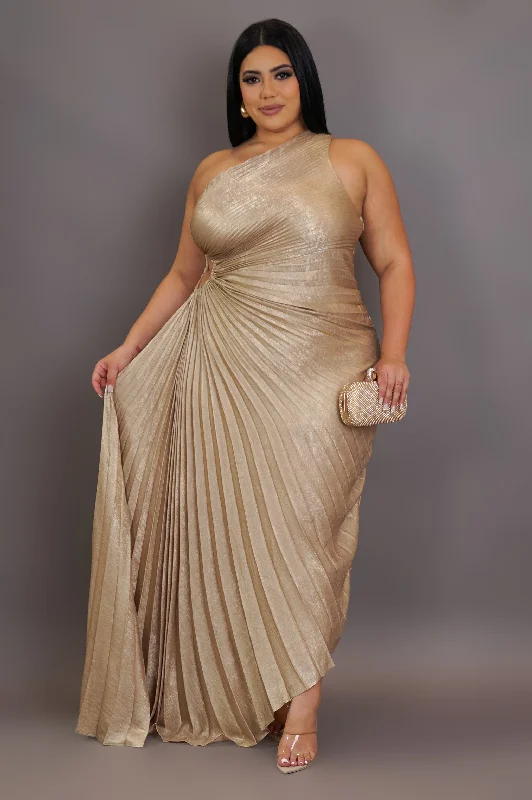 Lookin' Expensive Maxi Dress - Champagne Trendy Satin Maxi Dress