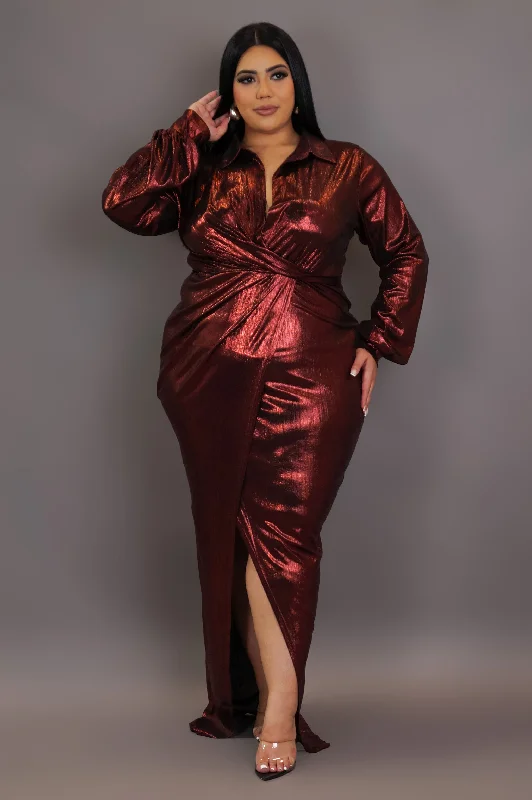 Midnight Plush Maxi Dress - Red Stylish Pleated A-Line Maxi Dress