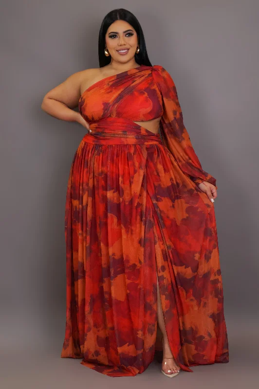 Nights Like This Maxi Dress - Orange Casual Maxi Dress with Pockets