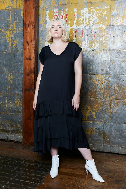 OAK Devoe Maxi Dress - Black Trendy A-Line Maxi Dress